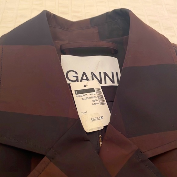 SOLD GANNI Checkered Trench Coat EU 38 - Picture 5 of 8